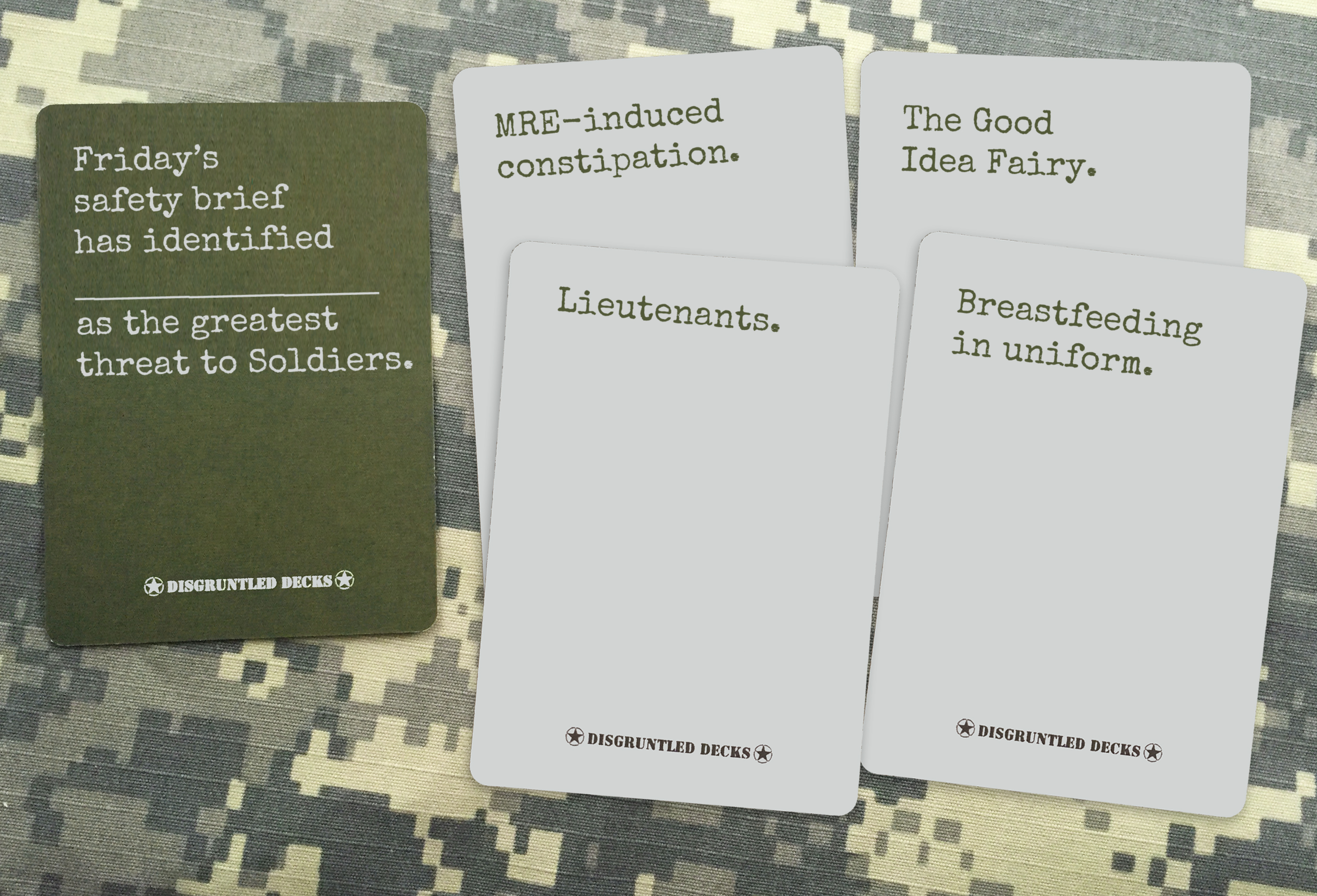Disgruntled Decks Unofficial Military Cards Against Humanity Expansion